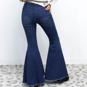 raw hem bell bottom jeans